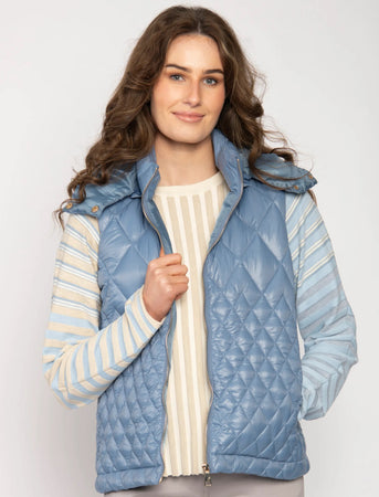 Gilet  Padded With Hood Blue 28034-020