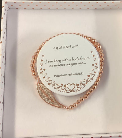 Equilibrium Plated Rose Diamanté Leaf Bracelet