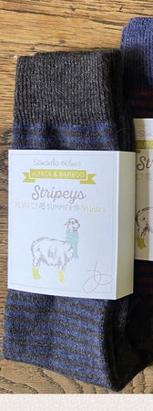 Alpaca Stripe Socks Size UK 7-10 - New Lanark Mill Shop