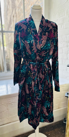 Tropical Print, Satin Feel Kimono