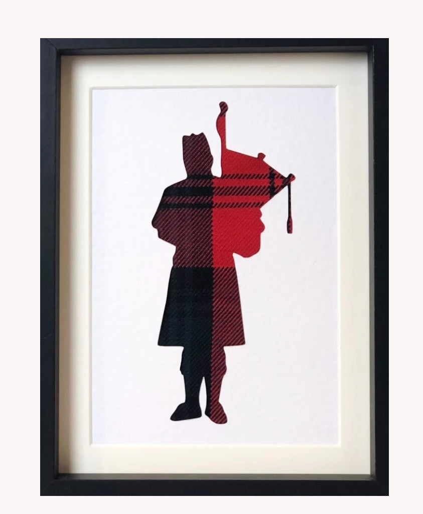 Piper Tartan Framed Picture 8 x 6 inches