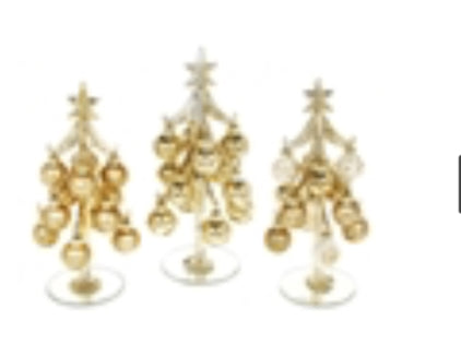 Deco Glass Tree Gold or Silver Baubles Medium