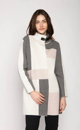 Long Cardigan Pink Geo Shales