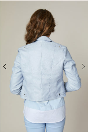 Jessica Graaf PU Biker Jacket Laced Detail