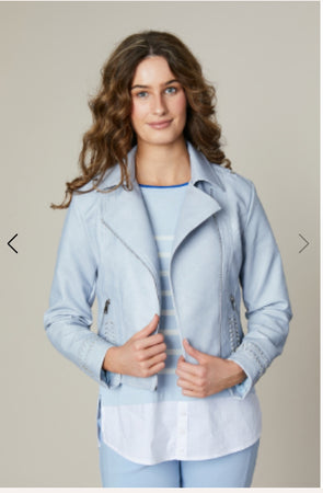 Jessica Graaf PU Biker Jacket Laced Detail