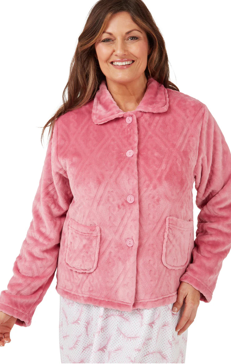 Diamond Embossed Fleece Bed Jacket