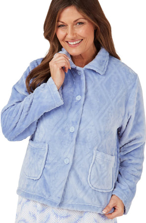 Diamond Embossed Fleece Bed Jacket