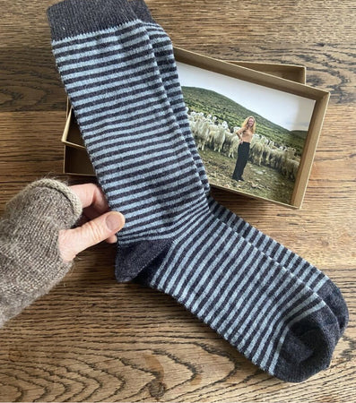 Alpaca Stripey Socks Size UK 4-7 - New Lanark Mill Shop