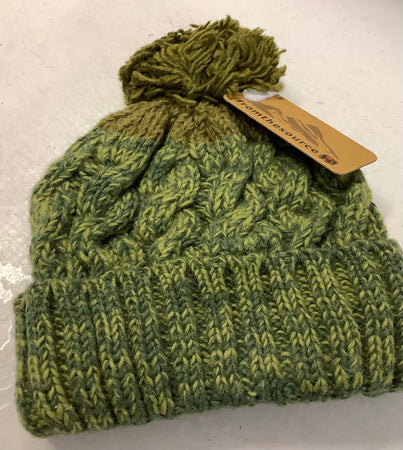 Chunky Cable Woolly Bobble Hat