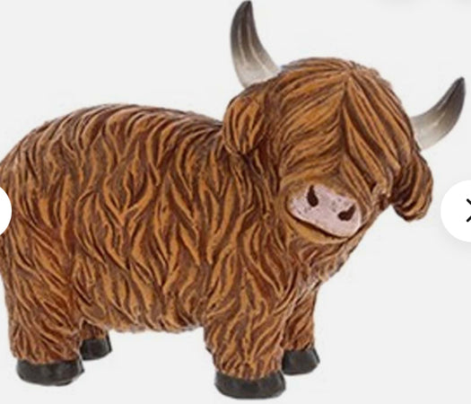 Happy Highland Coo Standing Ornament