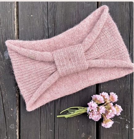 Knitted Alpaca Headband Dusky Pink - New Lanark Mill Shop