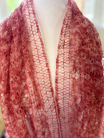 Hand Dyed Cashmere Scarf in Rose