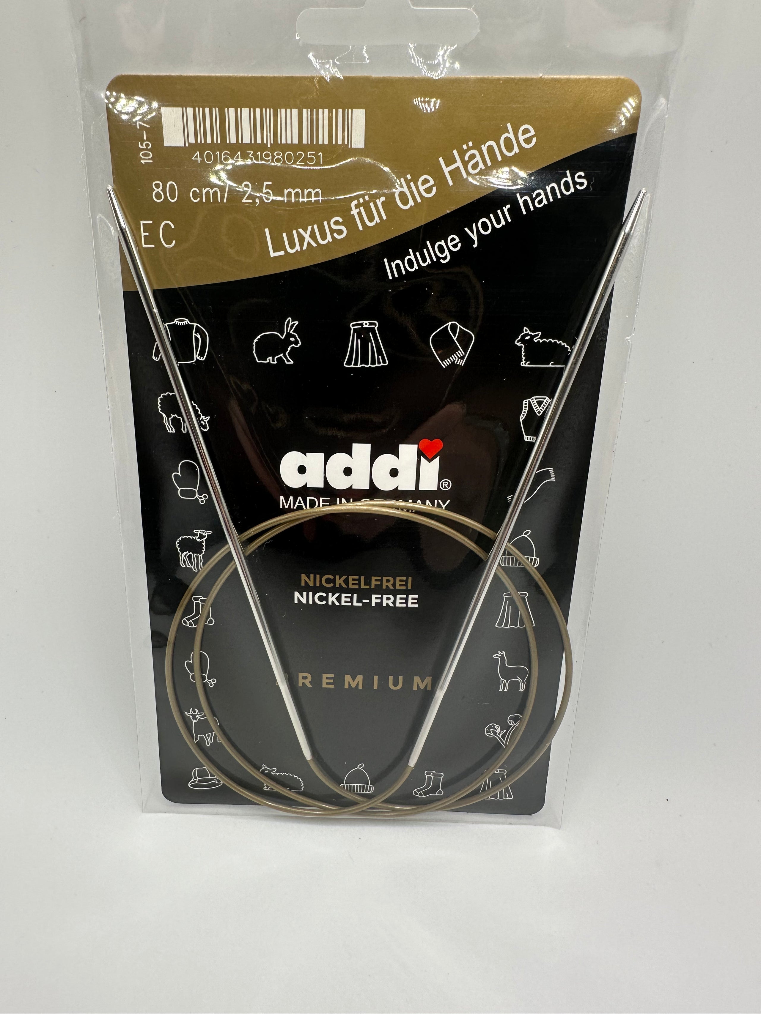 Metal Circular Knitting Needle - Size 2.5mm, Length 80cm
