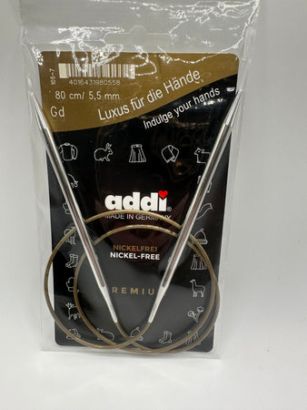 Metal Circular Knitting Needle - Size 5.5mm, Length 80cm