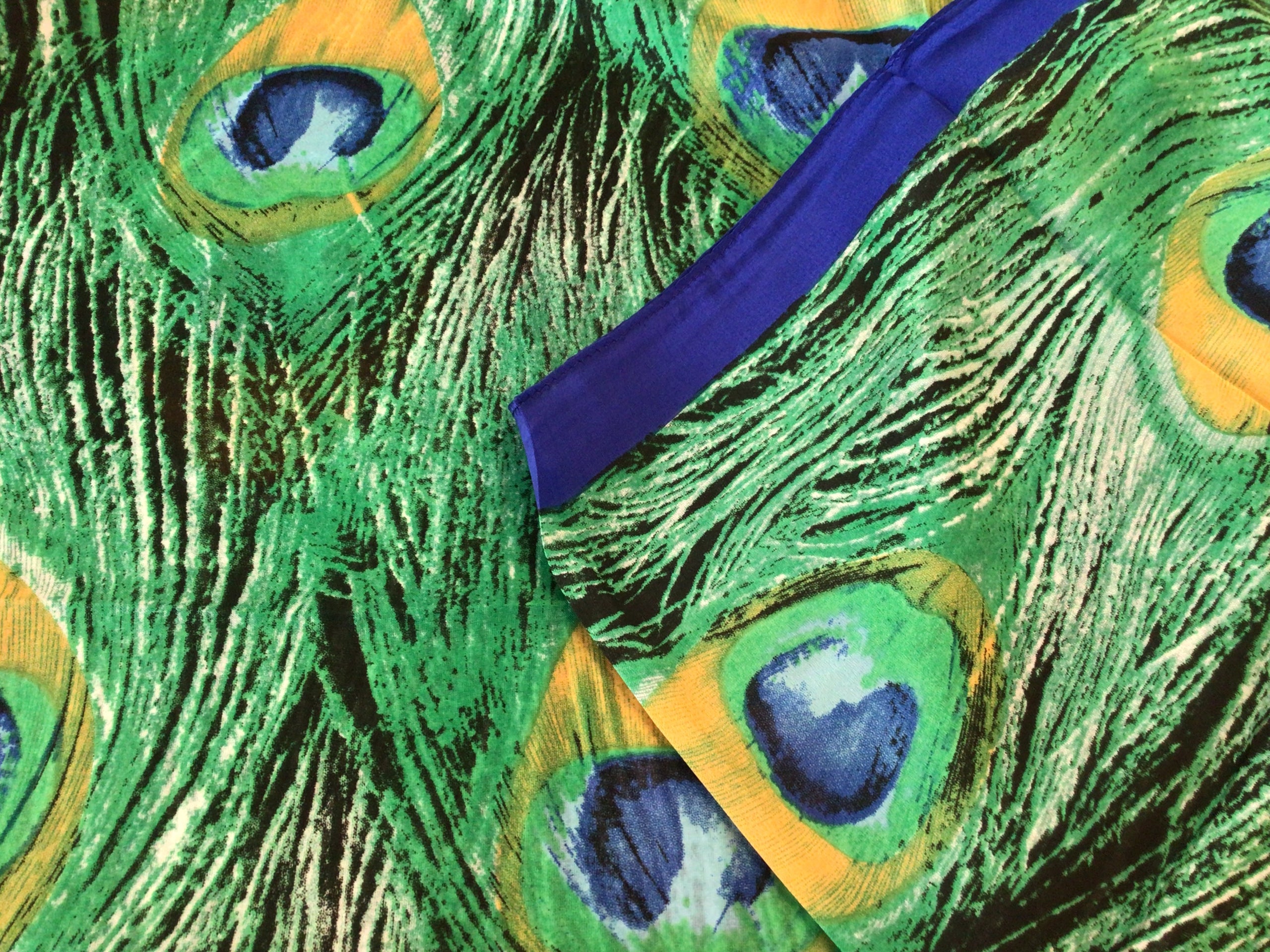 Peacock Scarf Silk Mix