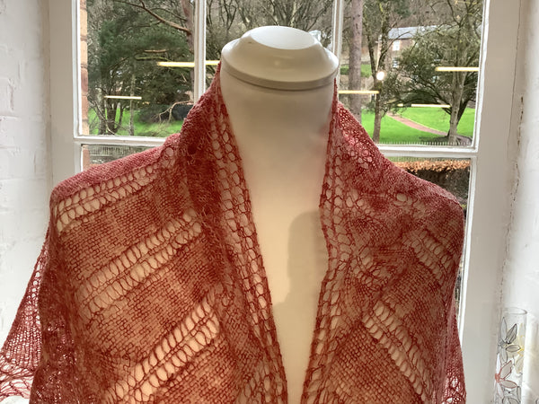 Shawl Handmade 100% Cashmere Rose