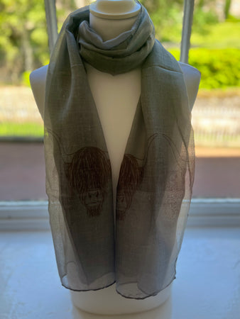 Lightweight Highland Cow Scarf