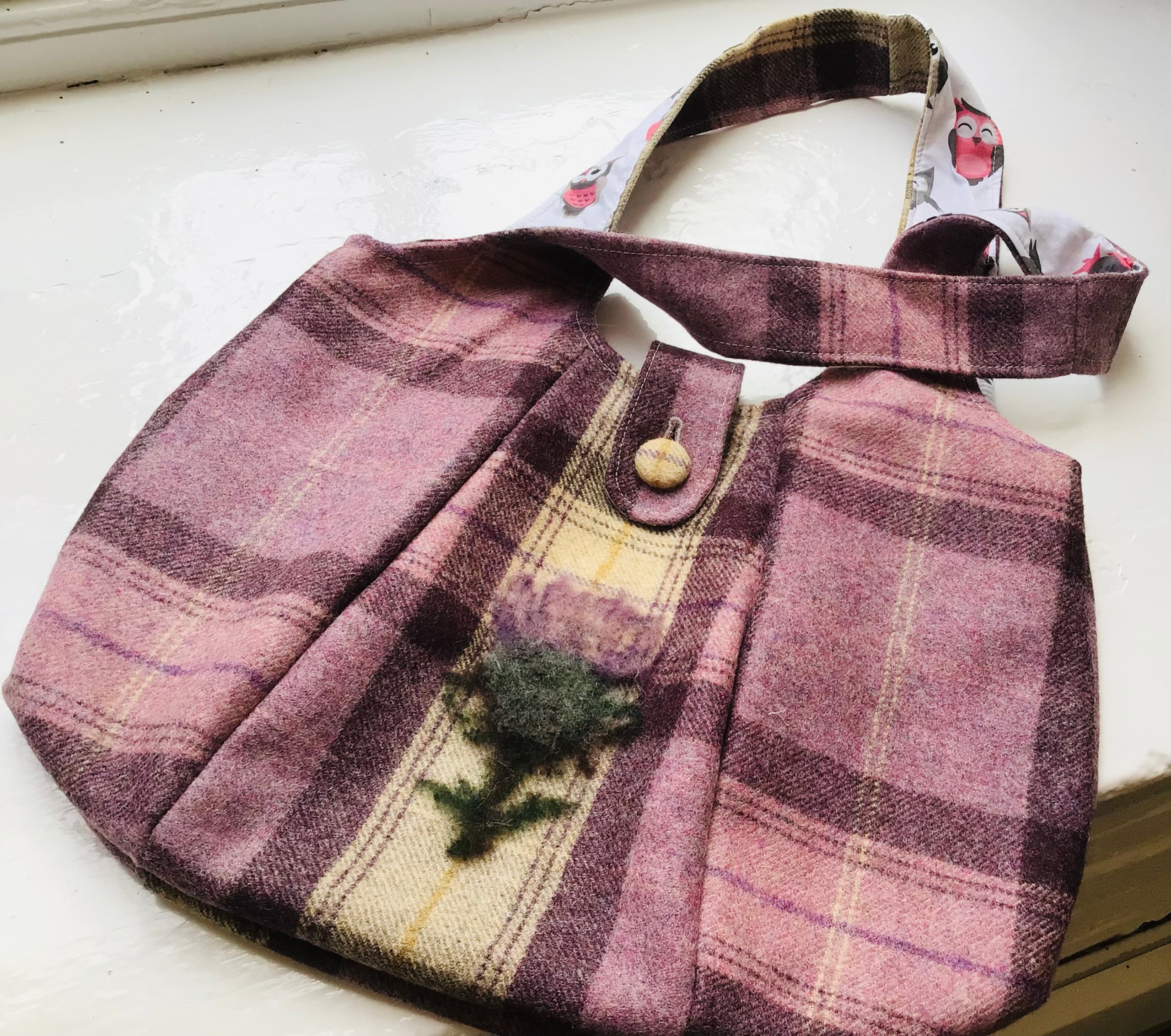Yorkshire Moon Tweed Bag with Thistle Detail