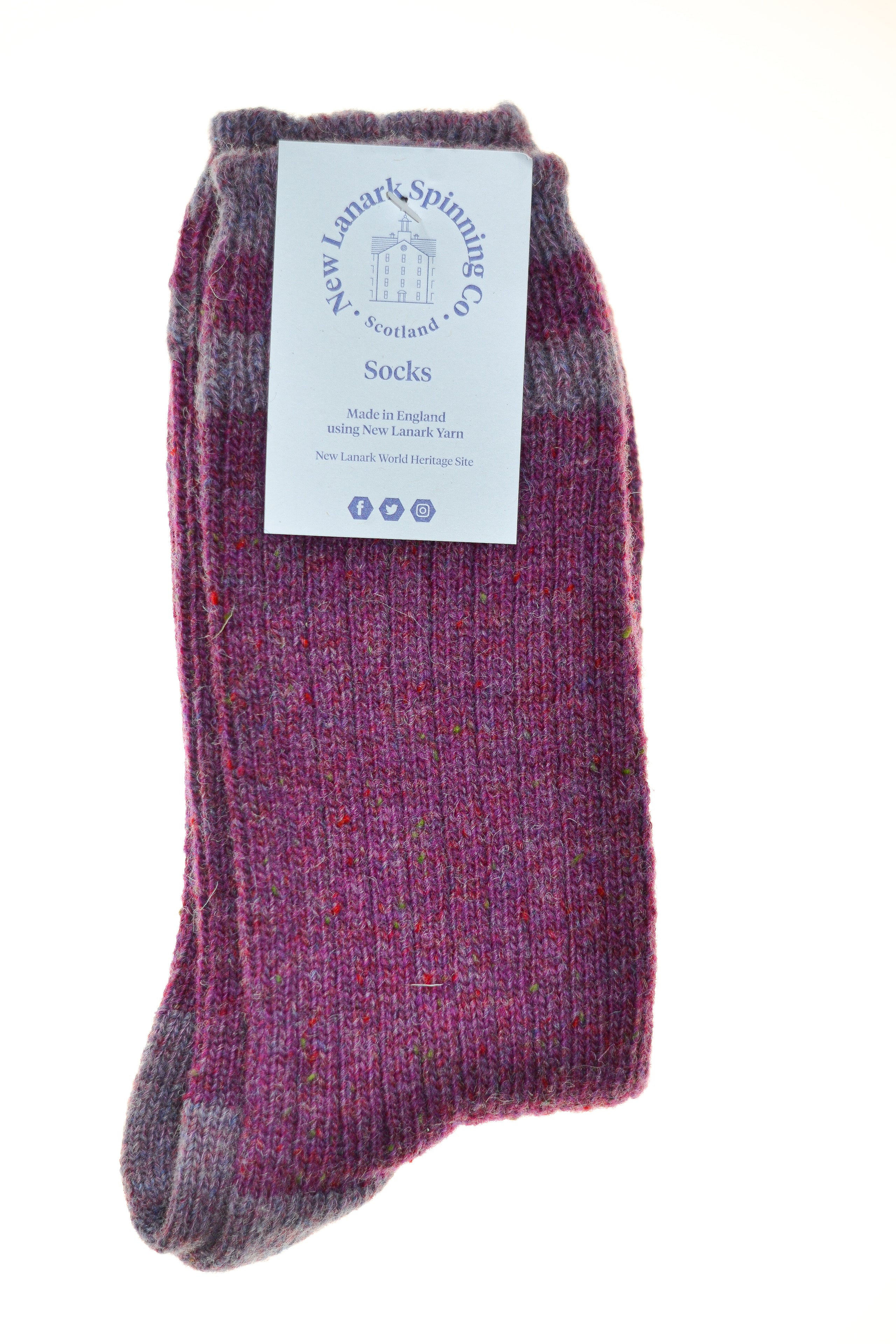 New Lanark Contrast Socks UK Size 7-11  various colours