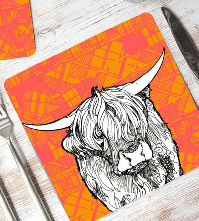 Tartan Cow Set 2 Placemats