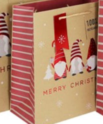 Kraft Festive Gonks Gift Bags