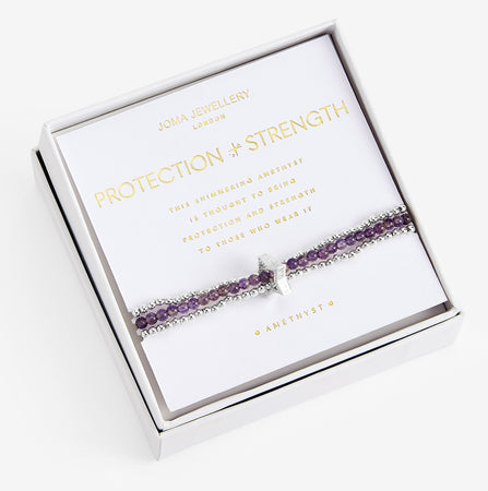 Joma Amethyst Protection Strength  Ribbon Bracelet