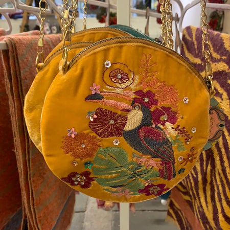 Velvet Embroidered Handbag