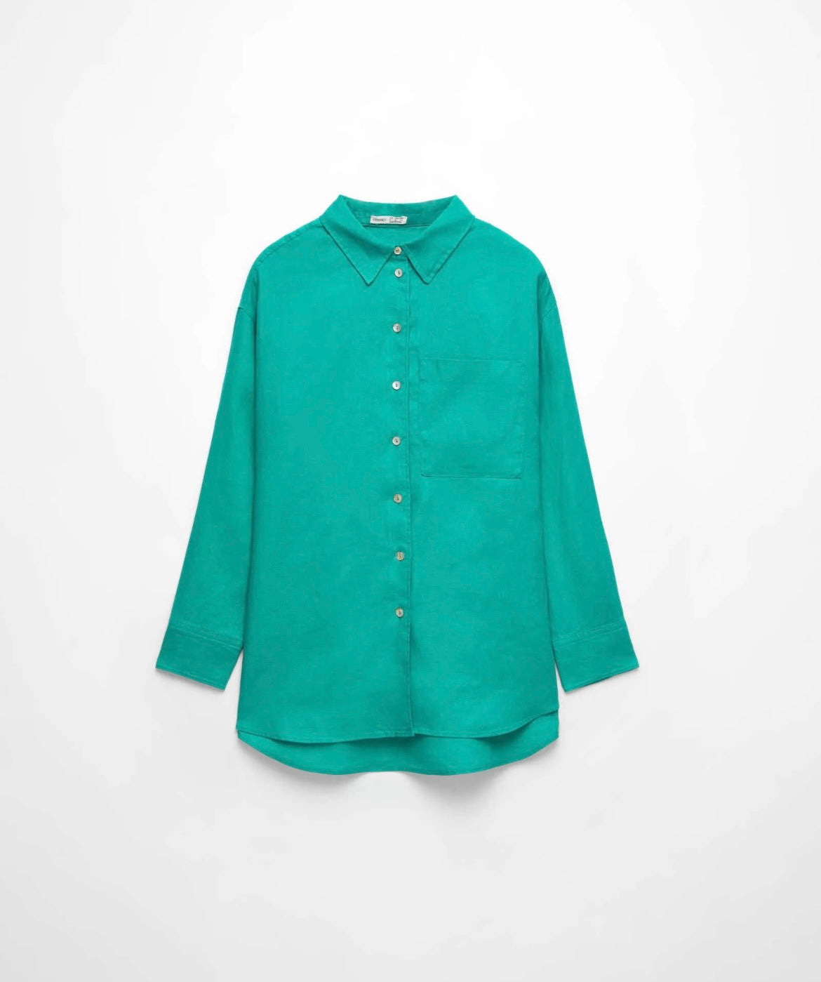 Pomodoro Turquoise Linen Shirt