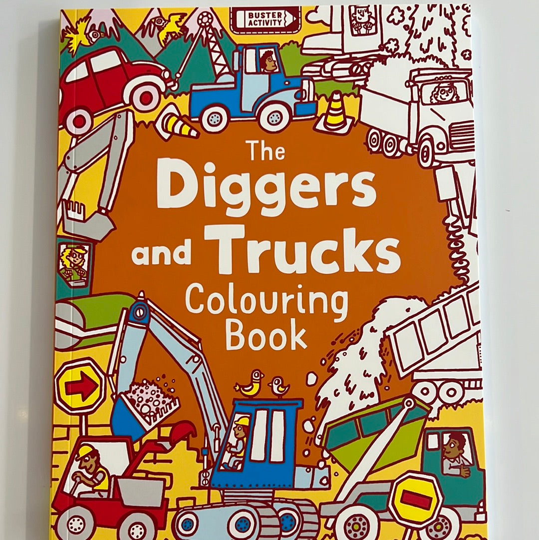 Book - Diggers and Trucks Colouring Book