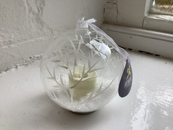 Christmas Candle Glass Bauble LED