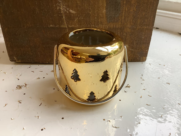 Christmas Tree Tea Light Gold