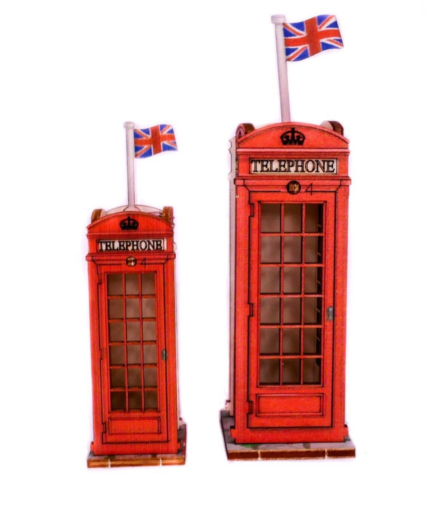 Pop-Up Wooden Telephone Box - Large