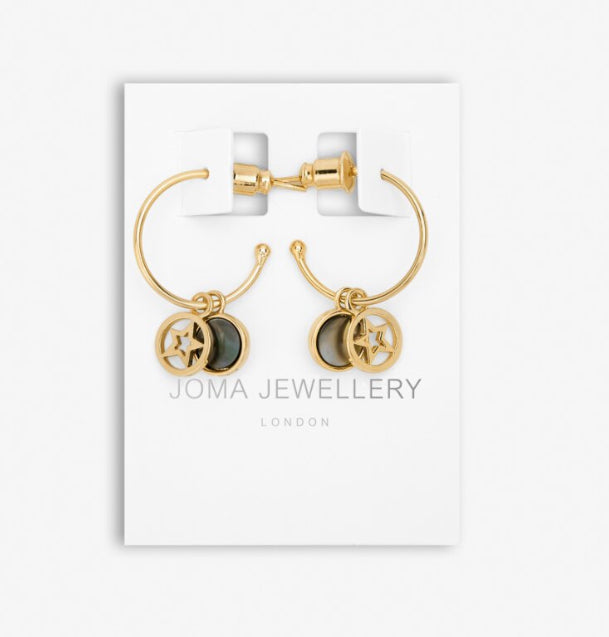 Joma Perla Abalone Pearl Star Hoop Earrings