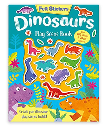 Book Dinosaur Play Scene Felt Sticker